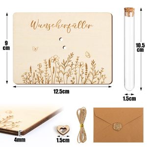 Coffret Cadeau Créatif en Bois 3D avec Tube en Verre pour Carte Cadeau et Argent – Idéal pour Anniversaire, Mariage, Remise de Diplôme, Fête - Product Image 1