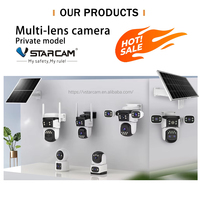 Cámara de Seguridad Vstarcam CS621ZS, 4 Lentes, 3 Pantallas, Zoom 10x, Wifi, Audio Bidireccional, Detección de Movimiento, Alarma, para Exteriores