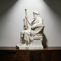 Statue en résine Zeus de taille personnalisable, sculpture d'extérieur ou ornement de bureau, sculpture en résine décorative néoclassique pour salon