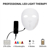 Masque facial LED en silicone 4D profilé pour photothérapie, traitement de soin de la peau à la lumière rouge et NIR, pour salon de beauté et usage domestique