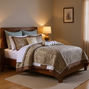 Ensemble de couette 12 pièces, 100% coton, motifs classiques, style classique, literie pour la maison toute saison - Product Image 2