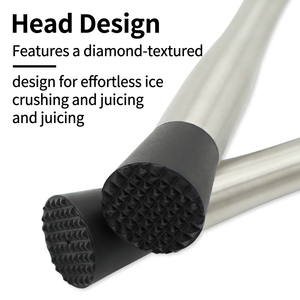 304 Stainless Steel Bar Muddler with Diamond Head, Ergonomic Cocktail Muddler Tool for Fruit Drinks & Bar Tools Accessories - Product Image 3