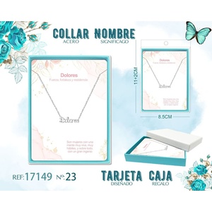 Collana con nome in acciaio inossidabile argentato Dolores-gioielli personalizzati - Product Image 1