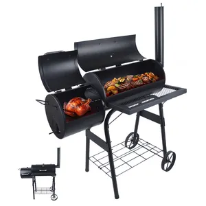 Heavy Duty Barbeque Barbeque Barbecue Barbecue Offset carbone fumatore con camino