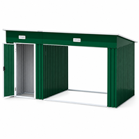 Abri de jardin métallique vert foncé résistant aux intempéries, armoire à outils verrouillable, abri pour vélos, kit pour entrepreneurs en aménagement paysager, vente en gros
