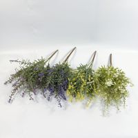 Produsen Tanaman Lavender Rosemary Buatan Siap Kirim Grosir, Rangkaian Bunga Batang Berbubuk Gaya Baru untuk Pernikahan dan Rumah