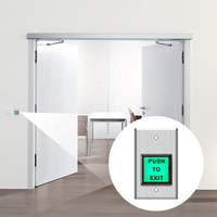 Botón de Salida para Sistema de Control de Acceso NO.NC.COM, Liberación de Puerta 12-24VDC, Acero Inoxidable, LED Verde, Montaje en Pared