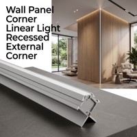 Panneau mural en fibre de bambou avec éclairage linéaire encastré LED, design intérieur YB3002PRO-45-1