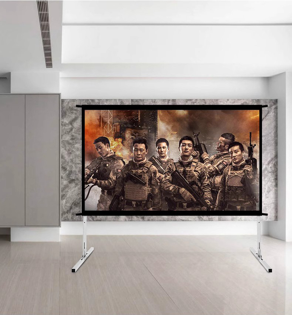 Kuaige 100 Inch 16:9/4:3 Portable Quick Fold Fast Folding Projector Screen Outdoor Mobile Portable Stand Projection Screens