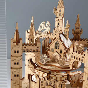 Rompecabezas de Madera 3D, Castillo Mágico, Modelo de Ensamblaje, Juguete Educativo para Bebés y Niños Pequeños, Bloques de Construcción Hechos a Mano, Musical - Product Image 3