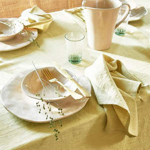 Serviettes de table en coton et lin vert olive clair de haute qualité pour restaurant, vente en gros - Product Image 2