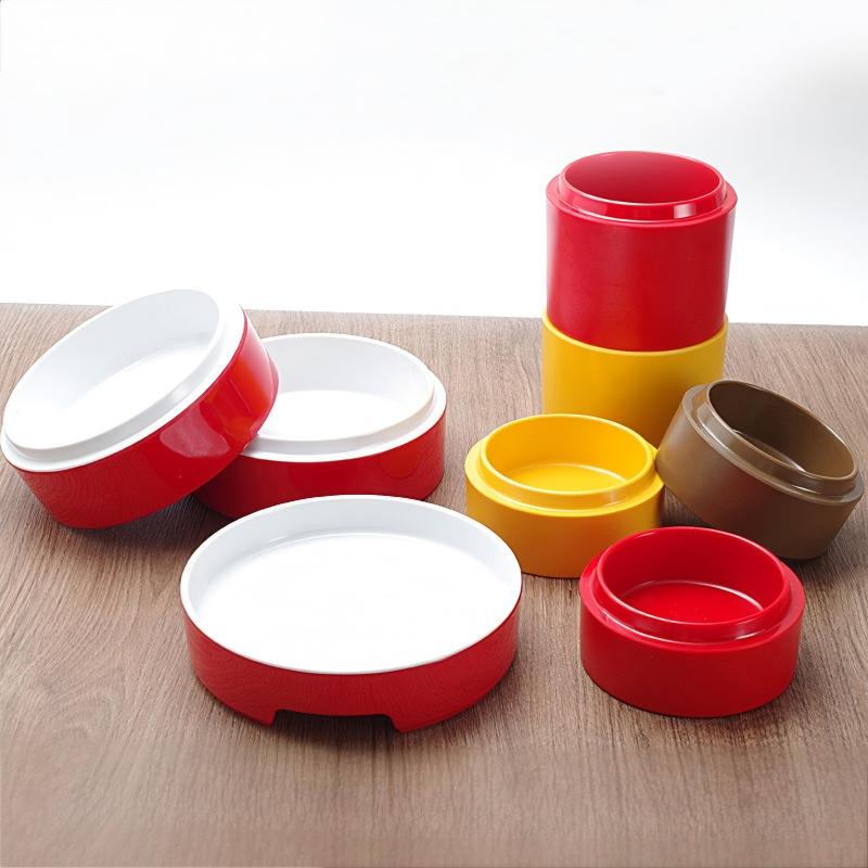 Red, yellow, brown, orange, green