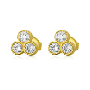 Pendientes de Aro con Diamantes Cultivados en Laboratorio, Chapados en Oro de 14K, 0.33ct, Corte Brillante, Certificados por IGI, de Lujo, para Hombres y Mujeres, Regalo para Bodas y Fiestas, VS - Product Image 1