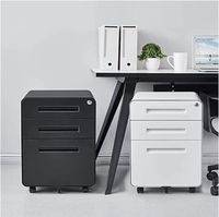 Archivador Móvil Moderno YOUBAI con Cajones Ajustables y Borde Metálico - Archivador de Pedestal de 3 Cajones para Hogar, Dormitorio, Hotel u Oficina