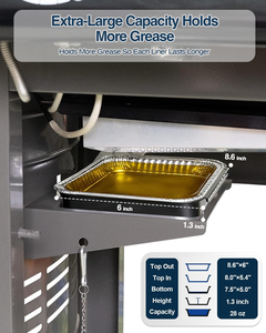 Bacs à graisse pour <span class=keywords><strong>Weber</strong></span>, plateaux en aluminium jetables pour grilles <span class=keywords><strong>Weber</strong></span>, doublures de remplacement universelles pour la série <span class=keywords><strong>Weber</strong></span> - Product Image 4