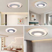 Ventilateur de plafond moderne avec lumière LED, télécommande, profil bas, montage encastré, moteur silencieux pour chambre à coucher, salon, hôtel, restaurant