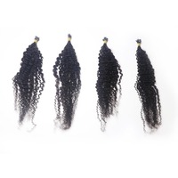 Extensions de cheveux brésiliens vierges Remy 100 % purs, personnalisées directement en usine, 100 grammes, 16-24 pouces, 10A, bouclés crépus, à micro-anneaux