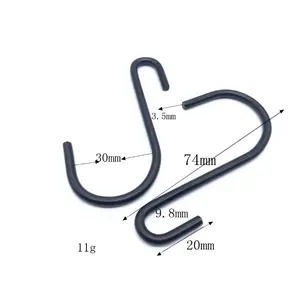 3.5mm Wire * 74mm Length s type hook zinc plated s-hook hanging thick iron metal s shaped hooks for hanging bags