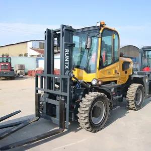 RUNTX ucuz 3 Ton 3.5 Ton 4*4 tekerlekten çekiş arazi arazi Off-Road dizel Forklift