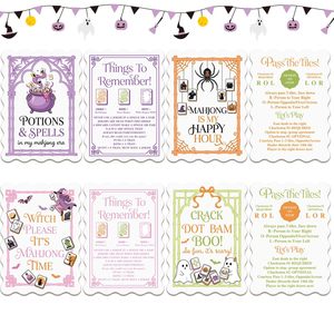 Tarjetas de Mahjong para mezclar fichas, impresas por ambos lados, de PVC duradero de 7x5 pulgadas, para principiantes en Mahjong, fiestas y reuniones - Product Image 3