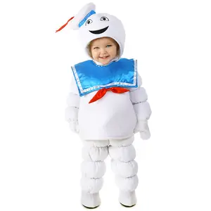 CN-Venta al por mayor Halloween Navidad Disfraces para niños Marshmallow Ghost Man Little Ghostbusters Costume
