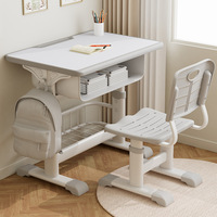Ensemble de bureau et de chaise d'étude réglable pour enfants - Table d'écriture minimaliste pour les élèves du primaire, utilisation à domicile