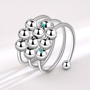 Anti Anxiety Fidget <strong>Rings</strong> Rose Gold Jewelry Crystal Four Leaf Clover Star Moon Women <strong>Sunflower</strong> Butterfly Spinner Rotatable <strong>Ring</strong> - Product Image 4