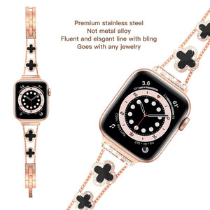 Bracelet rond brillant en métal avec strass pour <span class=keywords><strong>femme</strong></span>, bracelet pour montre <span class=keywords><strong>Apple</strong></span> - Product Image 4