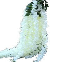 Rangkaian Bunga Wisteria Buatan Tangan Realistis Warna Putih untuk Dekorasi Gantung Pernikahan, Hari Ibu, Rumah, dan Tata Letak Festival