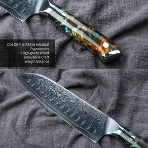 Coltello Santoku in acciaio damasco da 7 pollici con manico in resina antiscivolo affilato e resistente per <span class=keywords><strong>chef</strong></span> domestici - Product Image 6