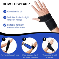 Sangle de compression du poignet réglable en néoprène et attelle de poignet, soutien du poignet pour le sport, soulagement de la douleur