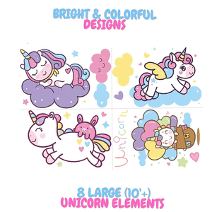 Autocollants muraux <span class=keywords><strong>licorne</strong></span> créatifs amovibles en PVC Myway pour chambre d'enfant, chambre à coucher, salon, décoration de la maison - Product Image 5