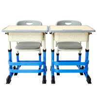 Ensemble de tables et chaises d'école maternelle en métal moderne avec tiroir de rangement pour jouets, crochet pour livres, design anti-pincement coloré, mobilier scolaire pour enfants OEM