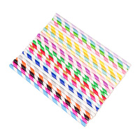 Pailles à milkshake jetables rayées, pailles biodégradables en papier pour boba, cuillères-pailles en papier pour boisson