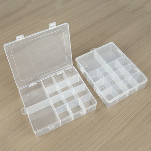 Transparent 14 Compartment Plastic Storage Box For Jewelry Tools Beads Desktop Organizer With Lid 20.7x16.7x3.9cm - Product Image 3