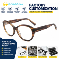 94707 Bingkai Kacamata Optik Model Cat Eye Kupu-kupu Bahan Asetat Logo Kustom OEM ODM Grosir