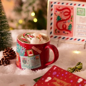 Tasse à café en céramique rouge exquise de grande valeur esthétique Lelyi pour Noël et le Nouvel An, compatible lave-vaisselle et micro-ondes - Product Image 3