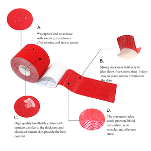 Cinta Kinesiológica Deportiva de 5cm, Vendaje Elástico Protector para Músculos, Soporte para Rodilla, Pierna y Articulaciones, Envolturas para Muñeca, Alivio del Dolor, Fisioterapia - Product Image 2