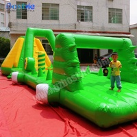 Trampoline familial gonflable d'extérieur en PVC avec toboggan aquatique pour parc d'attractions, équipement pas cher