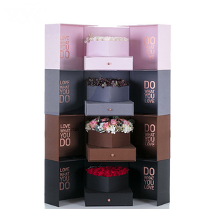 Sang Trọng Cube <span class=keywords><strong>Michaels</strong></span> Hộp Quà Tặng Sáng Tạo Tông Hoa Ngăn Kéo Hộp - Product Image 3