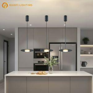 Suspension LED moderne en aluminium noir pour <span class=keywords><strong>plafond</strong></span> intérieur, luminaire créatif et simple pour la décoration intérieure - Product Image 1