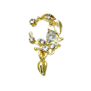 Ciondolo in Lega con Perla Luna, Gioiello Artistico con Pietra Occhio di Gatto, Nappa a Goccia d'Acqua, Decorazione per Unghie Made in China - Product Image 5