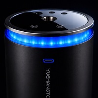 Diffuseur d'arômes et humidificateur de voiture YUEHANGTC USB-C avec anneau LED bleu visible et réservoir d'eau intégré pour porte-gobelet