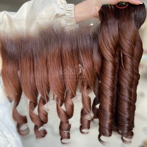 Extensiones de Cabello Natural de Alta Calidad, Color Ombre, con Frontal y Mechones para Hacer Pelucas - Product Image 4
