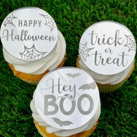 ECCO BELLA Happy Halloween Kürbis 'Hey Boo' Cupcake Topper Acryl UV Graviert 1,3mm/1,5mm Dicke Kuchen Dekorieren Zubehör