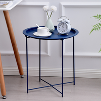 Table basse ronde moderne avec plateau en verre et pieds en métal fins, légère et portable, petite table d'appoint pour la maison, le salon