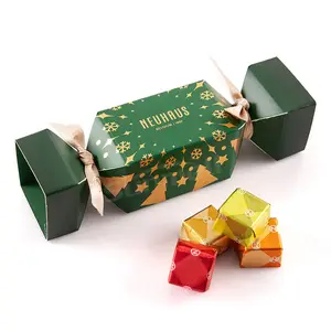 Benutzer definierte Lebensmittel Trüffel Schokolade Weihnachten Cracker Box Weihnachts cracker Flatpack Verpackungs boxen für Süßigkeiten Verpackung