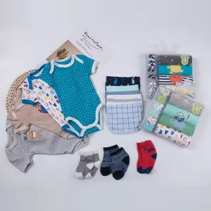 Детские комбинезоны с коротким рукавом, носки, полотенца для рук, подарочные наборы, хлопковые детские комбинезоны