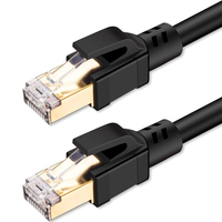 Cable de Red Cat8, RJ45 Chapado en Oro, 28AWG, Cable de Conexión de Cobre Puro de 1 m, SSTP SFTP, Cable Ethernet Cat8 de 1 Metro, 40 Gbps, 2000 Mhz