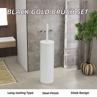 Porte-brosse de toilette en métal blanc moderne avec support de brosse en plastique pour salle de bain cuisine hôtels